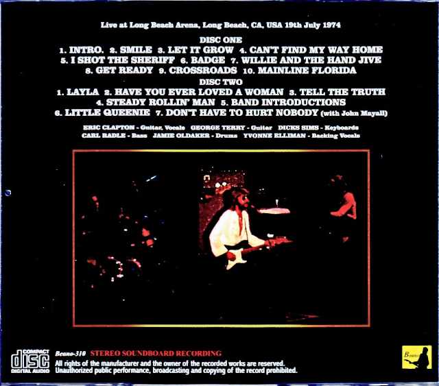 Eric Clapton/CA,USA 07.19.1974 Complete Soundboard Edition