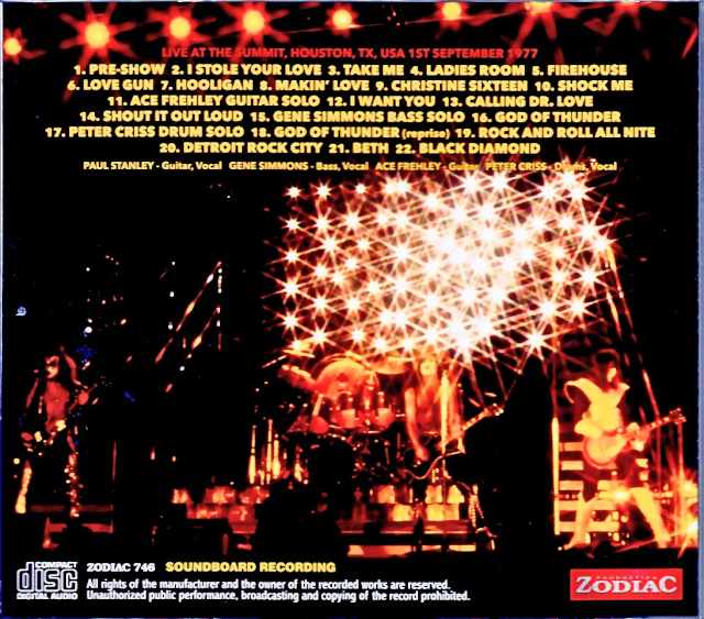 Kiss/TX,USA 09.01.1977 Complete Soundboard Edition