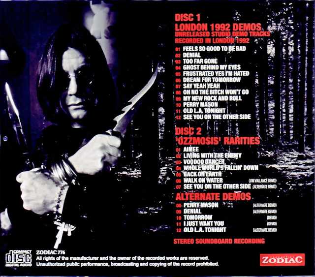Ozzy Osbourne/Ozzmosis Unreleased Studio Demo Tracks Recorded in London 1992 & more