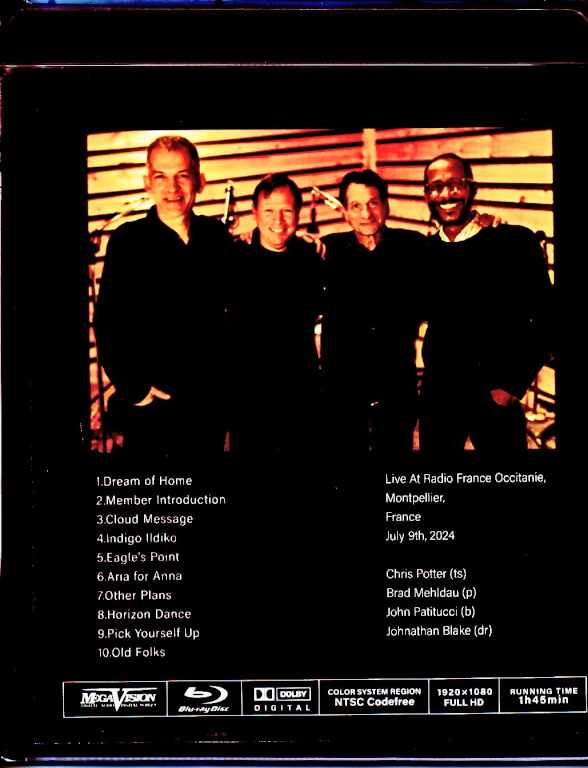 Potter Mehldau Patitucc and Blake Chris Potter Brad Mehldau/France 2024 Blu-Ray Version
