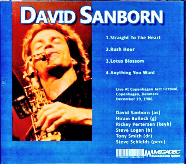 David Sanborn Hiram Bullock/Denmark 1986 Soundboard Edition