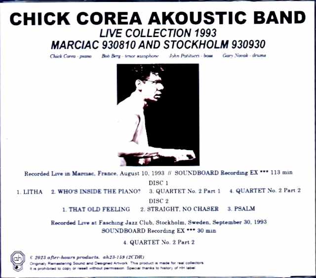 Chick Corea Akoustic Band Chick Corea/France 1993 & more Soundboard Edition