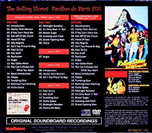 Rolling Stones / Pavilion de Paris 1976 France 6.6.1976 Soundboard Edition