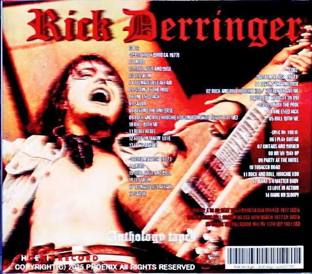 Rick Derringer/CA,USA 1977 Soundboard Edition & more