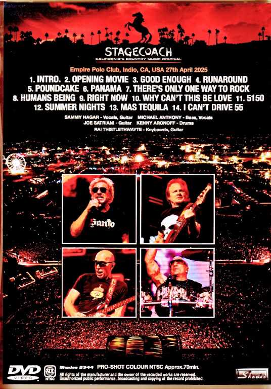 Sammy Hagar Joe Satriani Sammy Hagar Joe Satriani/CA,USA 2025 Complete Multi-Cam Edition