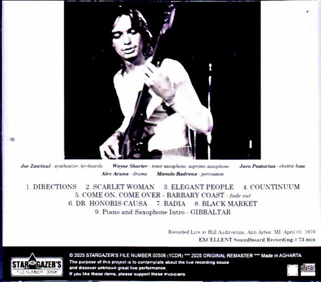 Weather Report Weather Report/MI,USA 04.01.1976 Soundboard Edition