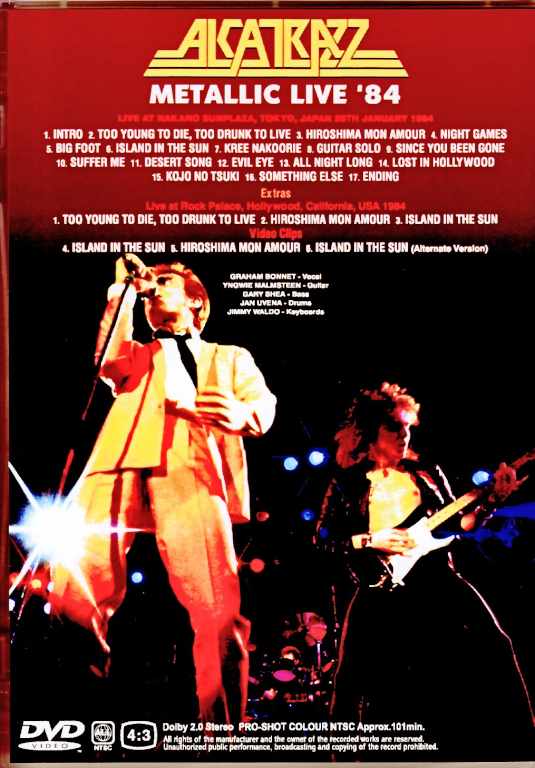 Alcatrazz/Tokyo,Japan 1984 Japanese Laser Disc Edition & more