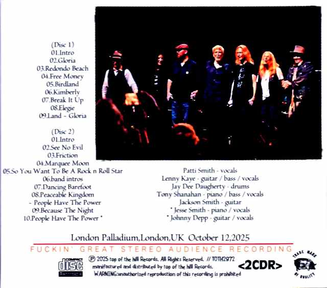Patti Smith and Her Band Patti Smith/London,UK 10.12.2025 Complete