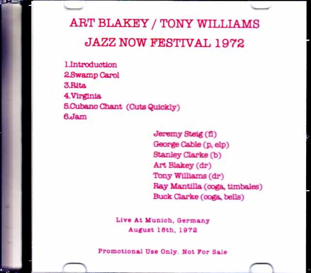 Art Blakey Tony Williams, Stanley Clark Art Blakey Tony Williams/Germany 1972