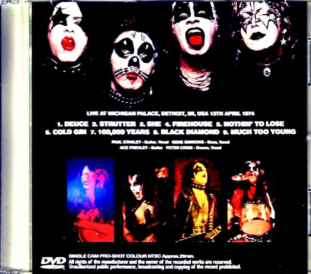 Kiss/MI,USA 1974 Single Cam Edition Jewel Version