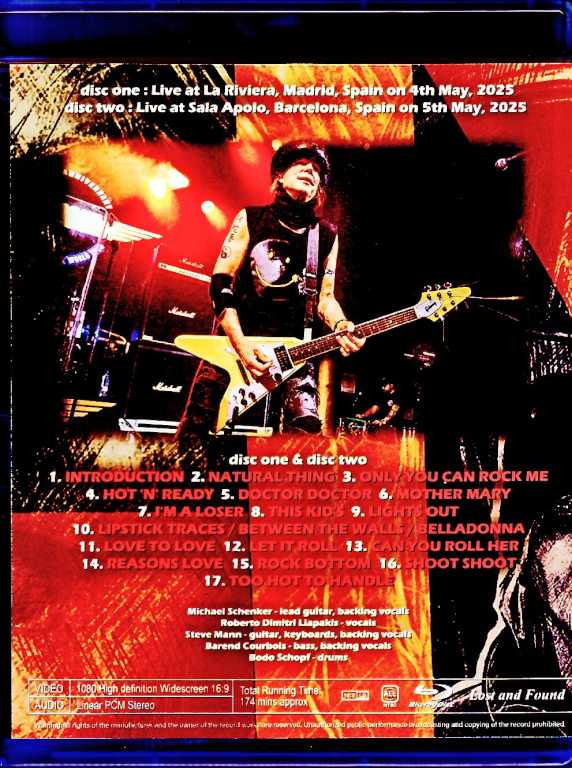 Michael Schenker/Spain 2025 Complete 2Days Blu-Ray Version
