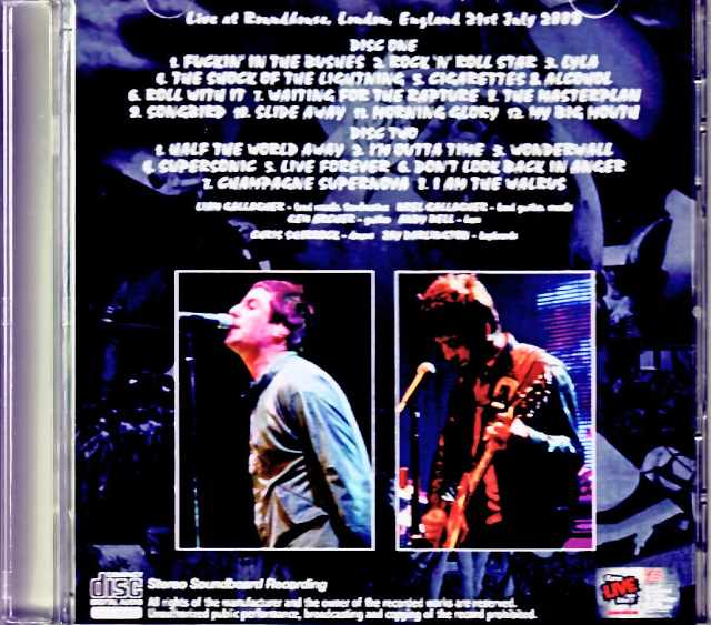 Oasis/London,UK 07.21.2009 Complete Soundboard Edition