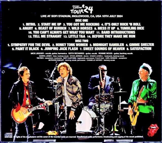 Rolling Stones/CA,USA 7.10.2024 Complete Audience Source Edition