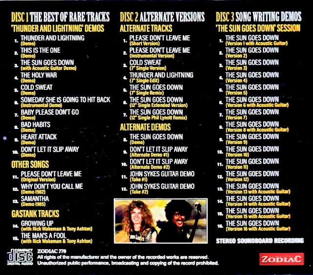 John Sykes Thin Lizzy/Ultimate Rare Track Compilation 1982-1985 Soundboard Edition