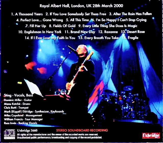 Sting/London,UK 03.28.2000 Soundboard Edition