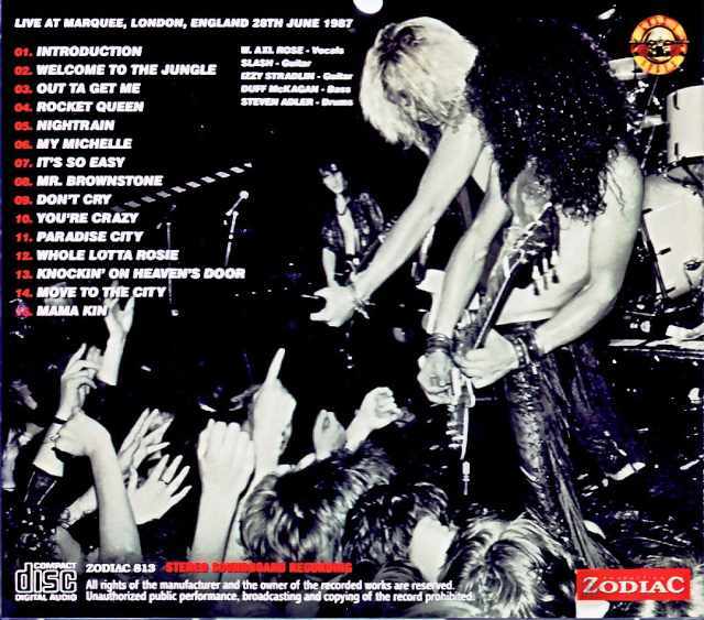Guns N' Roses / England, UK 06.28.1987 Complete Upgrade