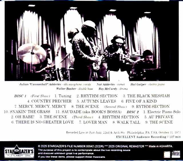 Cannonball Adderley Quintet Cannonball Adderley/PA,USA 1973