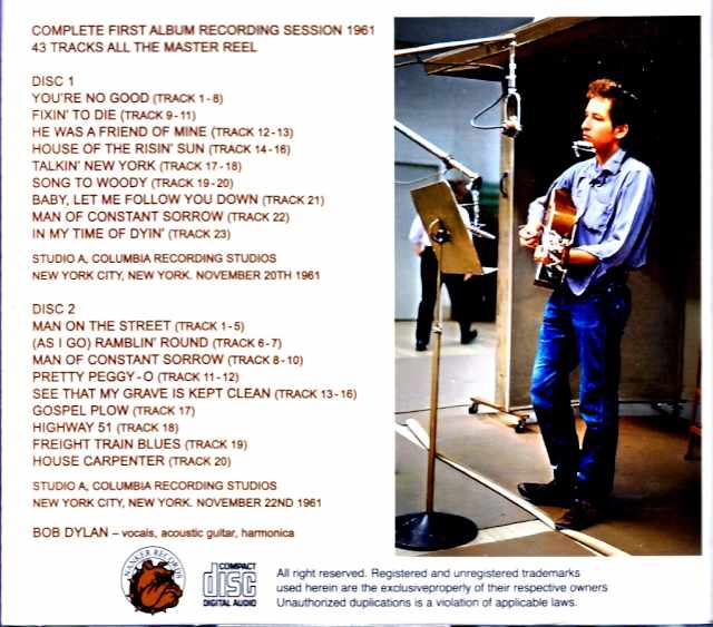 Bob Dylan/First Album Recording Session 1961