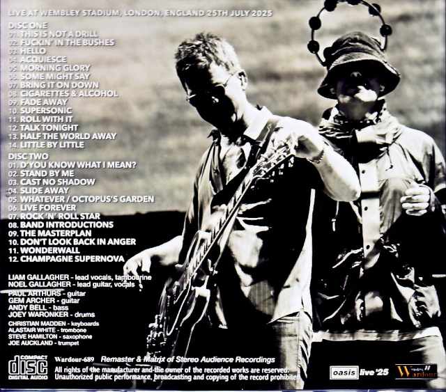 Oasis / London, UK 07.25.2025 Complete Remaster and Matrix of Stereo Recordings