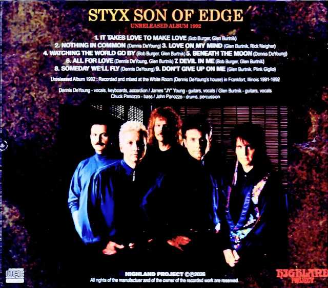 Styx/Son of Edge Unreleased Album IL,USA 1991-1992