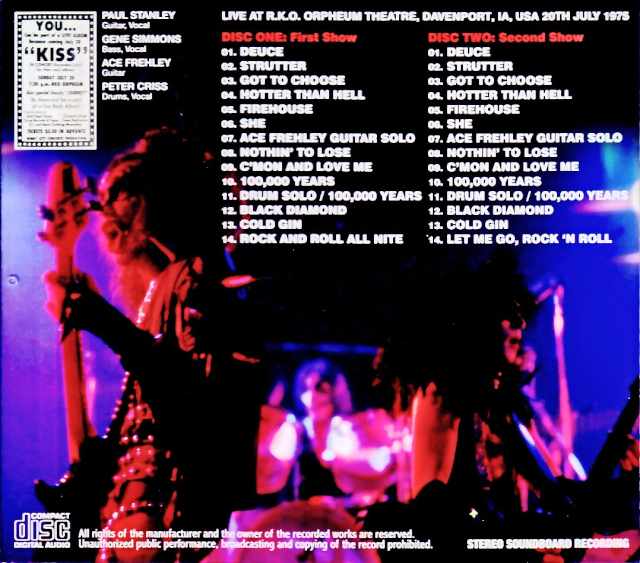Kiss / IA, USA 07.20.1975 2 Shows Complete Soundboard Edition
