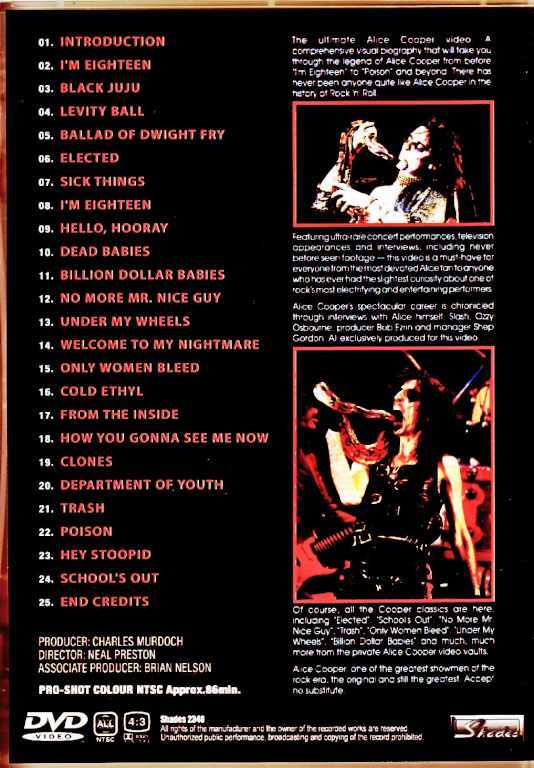 Alice Cooper Alice Cooper/Prim Cuts Alice Cooper Story Japanese Laser Disc Edition