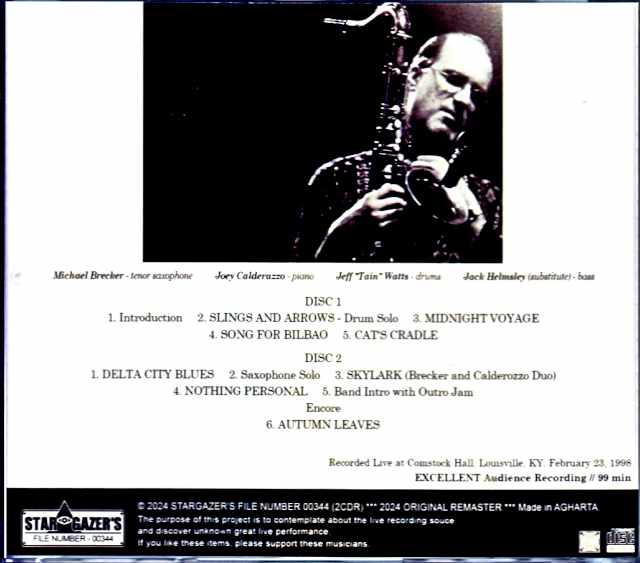 Michael Brecker Quartet Michael Brecker/KY,USA 1998