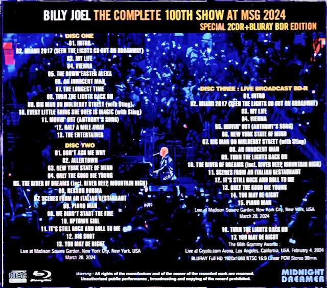 Billy Joel Billy Joel/NY,USA 3.28.2024 Complete & more