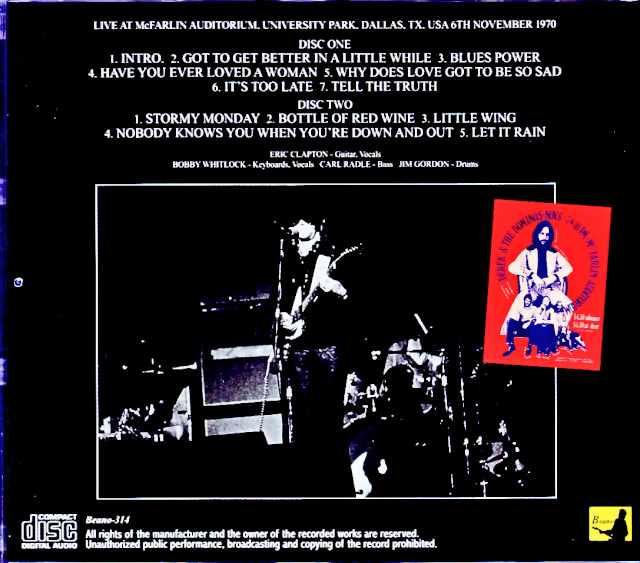 Derek and the Dominos/TX,USA 11.06.1970 Upgrade