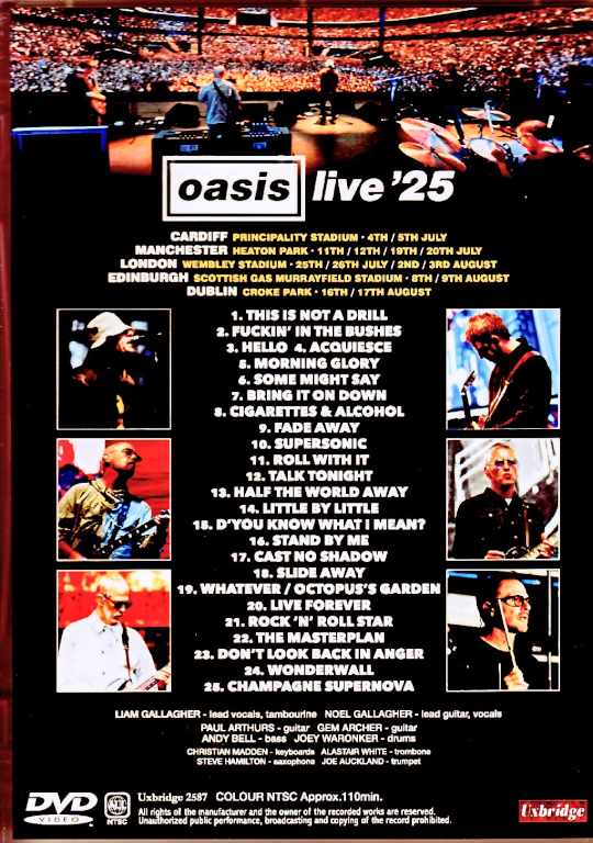 Oasis Ultimate compilation from UK Tour 2025