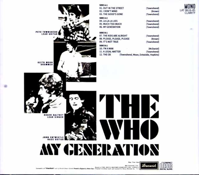 Who, The Who/My Generation Classic Records 200g 45rpm 1Side * 4 Test Pressing Edition