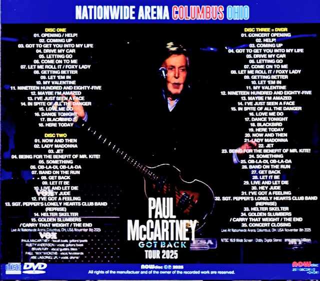 Paul McCartney/OH,USA 2025 S & V Compete