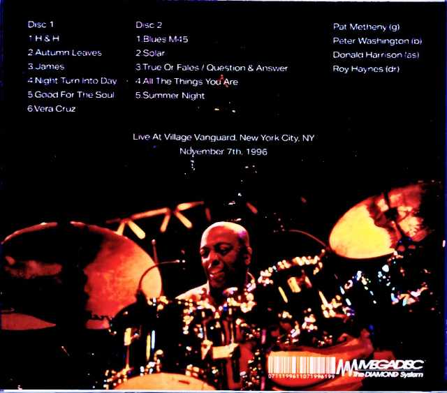 Roy Haynes Quartet Pat Metheny Roy Haynes Pat Metheny/NY,,USA 1996