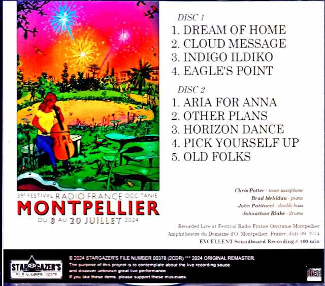 Chris Potter Brad Mehldau John Patitucci Johnathan Blake Chris Potter Brad Mehldau/France 2024 Complete