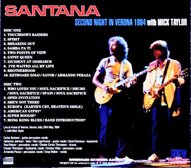 Santana Mick Taylor Santana Mick Taylor/Italy 05.29.1984 Complete