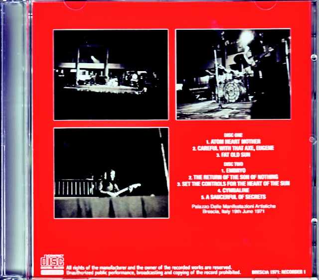 Pink Floyd Pink Floyd/Italy 1971 Recorder 1