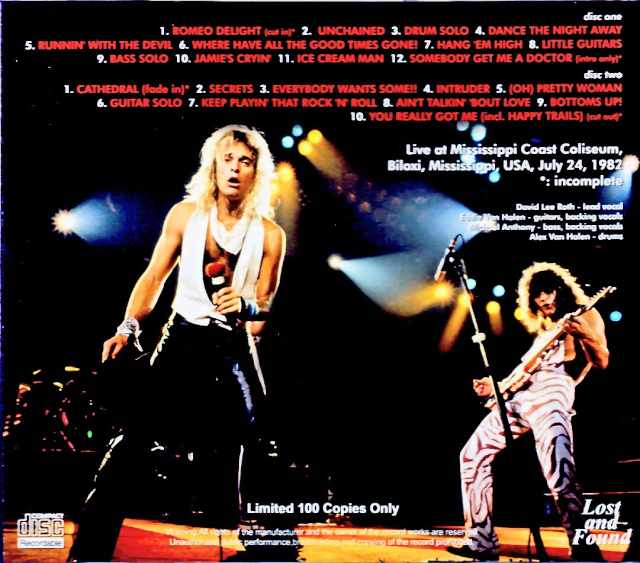 Van Halen / MS,USA 7.24.1982 Soundboard Edition