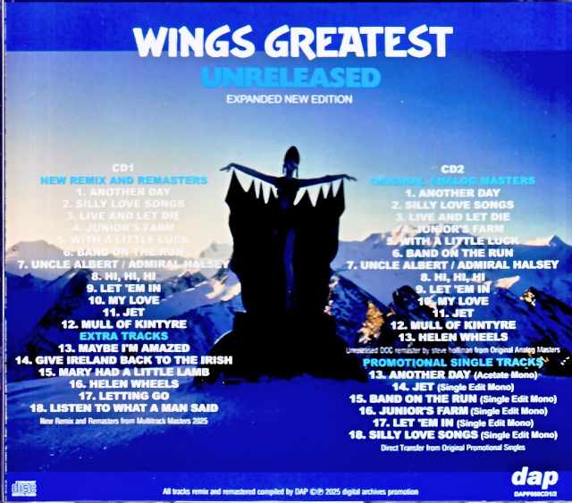Paul McCartney Wings Paul McCartney Wings/Wings Greatest Unreleased Expanded New Edition