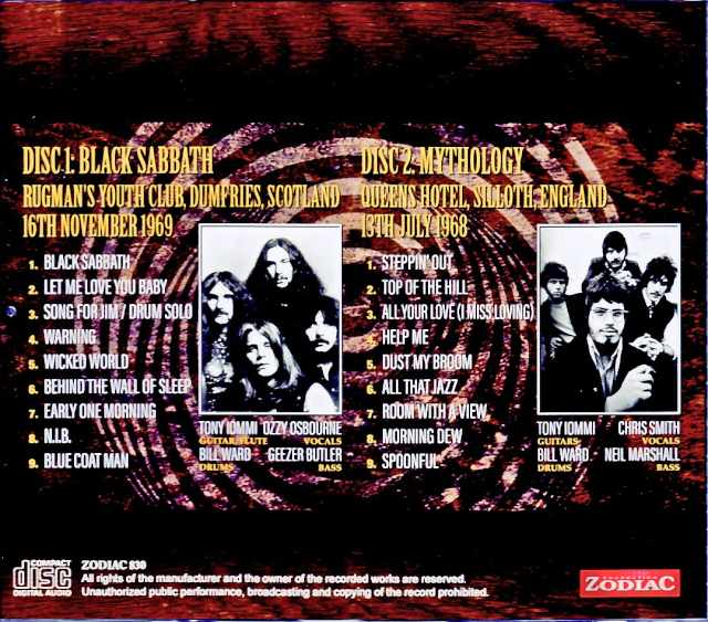 Black Sabbath/Scotland,UK 11.16.1969 & more