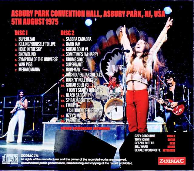 Black Sabbath/NJ,USA 1975 Complete Soundboard 50th Anniversary Edition
