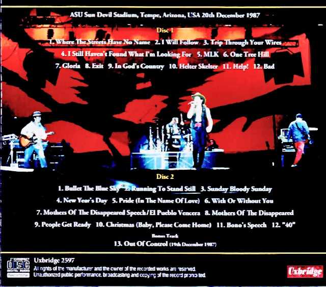 U2 U2/AZ,USA 12.20.1987 Complete