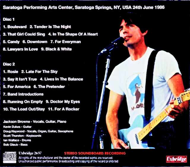 Jackson Browne Jackson Browne/NY,USA 06.24.1986 Soundboard Edition