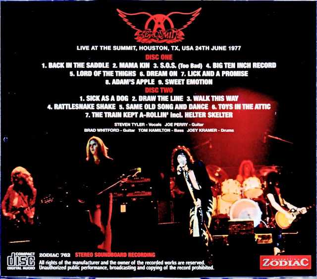 Aerosmith / TX,USA 06.24.1977 Soundboard Edition