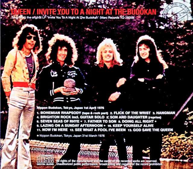 Queen Queen/Tokyo,Japan 1976 Original LP Invite you to a Night at the Budokan Edition