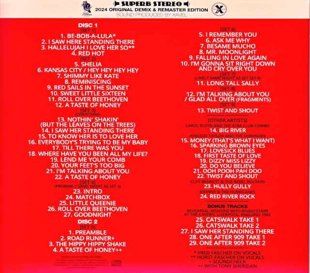 Beatles The Beatles/The Star Club Recorded Live at the Star Club Germany 1962 Demix & Remastered