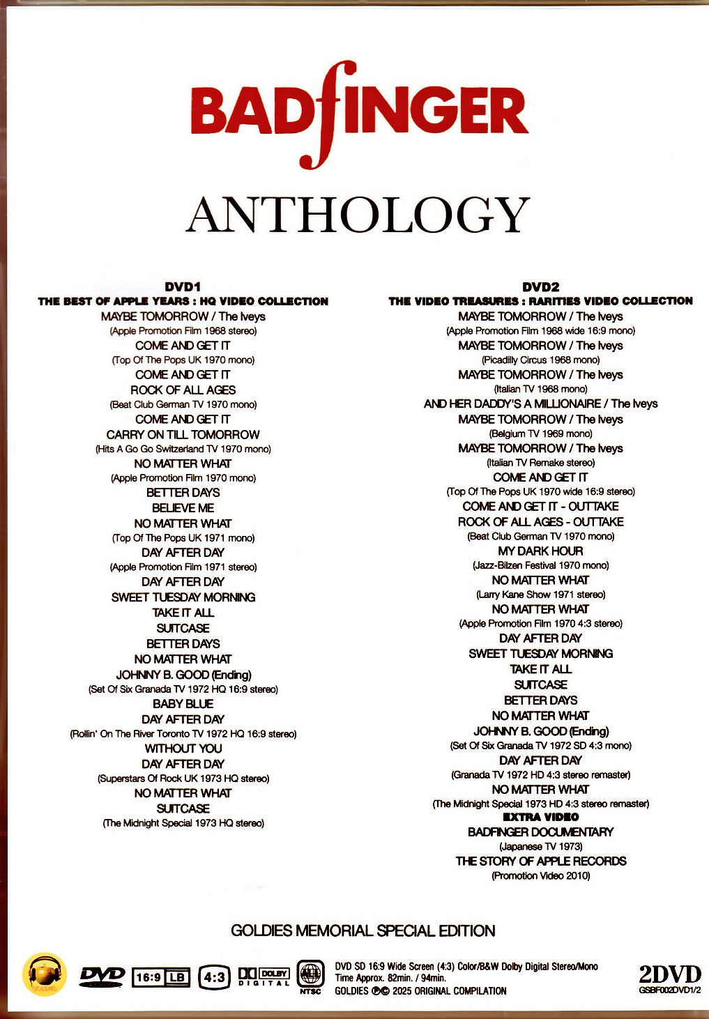 Badfinger Anthology Best of Apple Years and Video Treasures