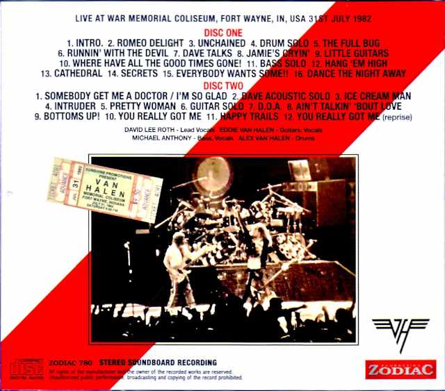 Van Halen / IN,USA 07.31.1982 Soundboard Edition