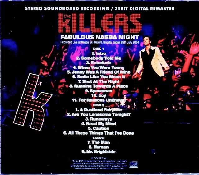 Killers/Niigata,Japan 2024 Complete Soundboard Edition