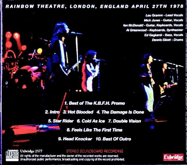 Foreigner / London, UK 04.27.1978 FM Broadcast Edition