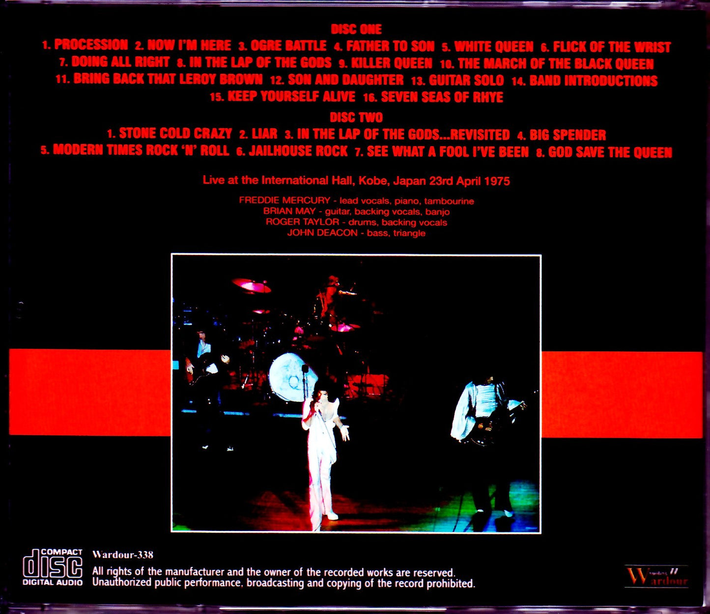 Queen/Hyogo,Japan 1975 Alternate Master